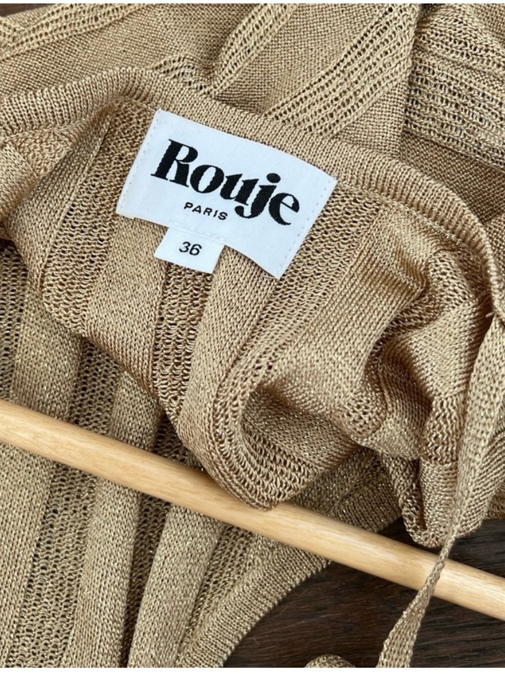 Rouje Gold Knit Tie-Shoulder Tank Top - Picture 5 of 5